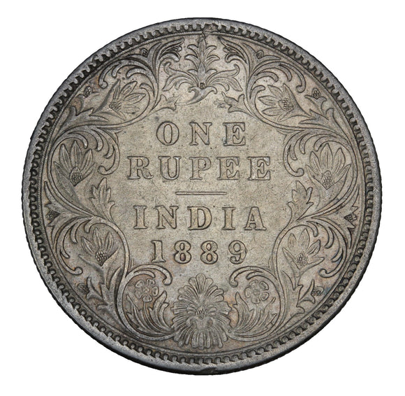 1889 B Incuse - India - 1 Rupee - EF40