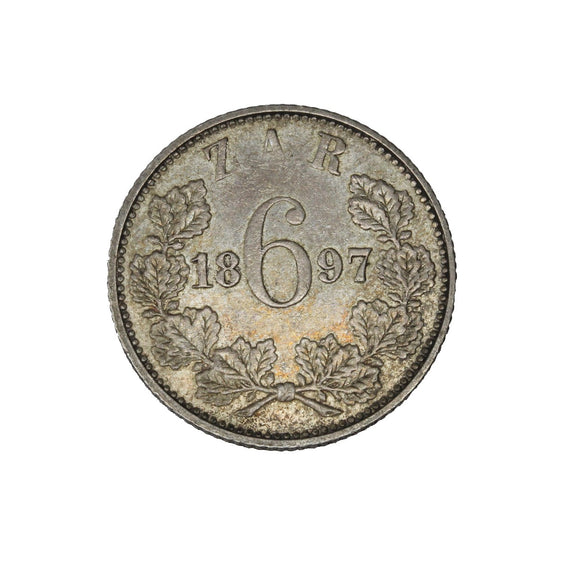 1897 - South African Republic - 6 Pence - EF40