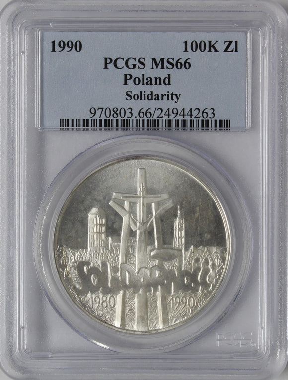 1990 - Poland - 100000 Zloty - Solidarity - MS66 PCGS