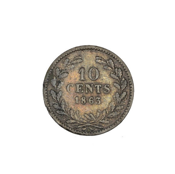 1863 - Netherlands - 10 Cents - F12