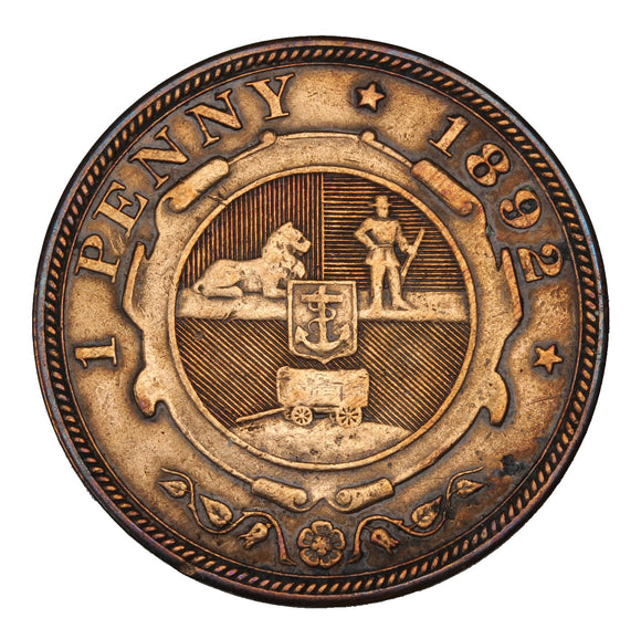 1892 - South Africa - 1 Penny - F12