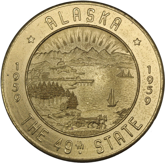 1959 - Fairbanks, Alaska $1.00 Token - The 49th State