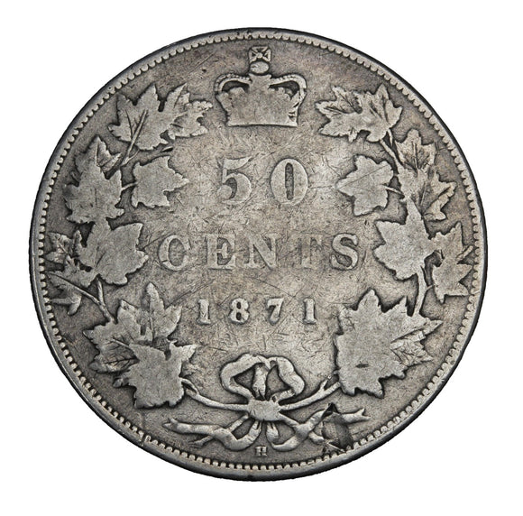 1871 H - Canada - 50c - VG8