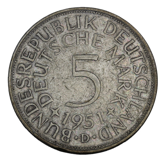 1951 D - Germany - 5 Mark - EF40