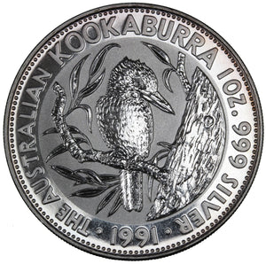 1 oz - 1991 - Kookaburra - Fine Silver