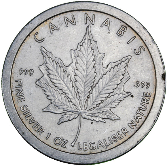 1 oz - Round - Cannabis - Fine Silver