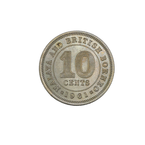 1961 - Malaya and British Borneo - 10 Cents - MS65