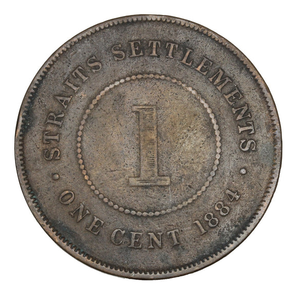 1884 - Straits Settlements - 1 Cent - VF20