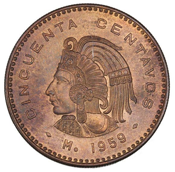 1959 - Mexico - 50 Centavos - MS63