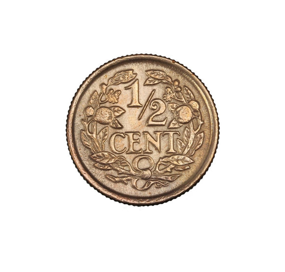 1936 - Netherlands - 1/2 Cent - MS63 BU