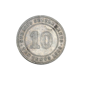 1909 B - Straits Settlements - 10 Cents - VG8