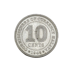 1945 - Malaya - 10 Cents - MS63