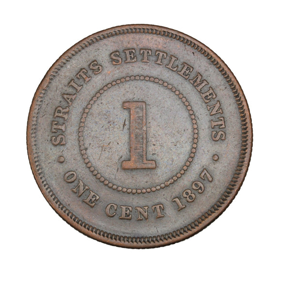 1897 - Straits Settlements - 1 Cent - F12