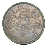 1936 - Latvia - 5 Lati - EF40