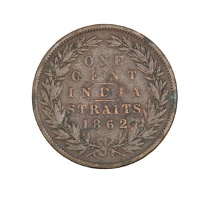 1862 - Straits Settlements - 1 Cent - G4