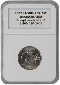 2002 P - Louisiana 1812 - 25c - UNC NGC