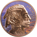 1 oz - Copper Round - Buffalo - Coloured