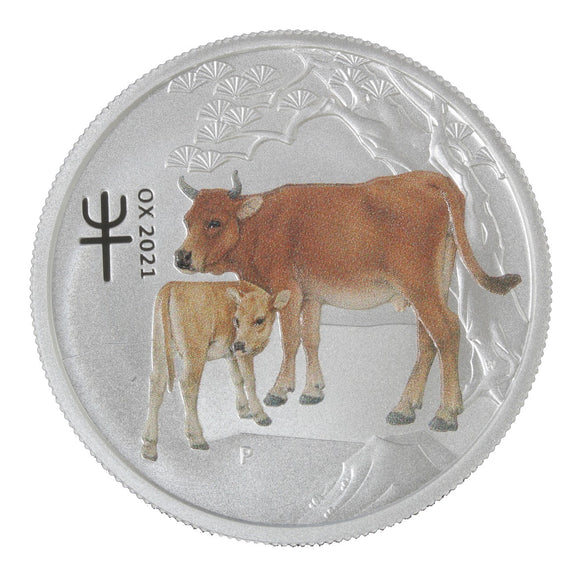 1/2 oz - 2021 - Year of the Ox - Coloured - Fine Silver