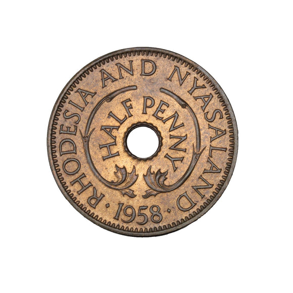 1958 - Rhodesia and Nyasaland - 1/2 Penny - MS63 BU