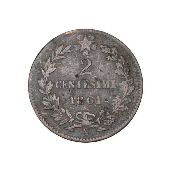 1861 - Italy - 2 Centesimi - VF20