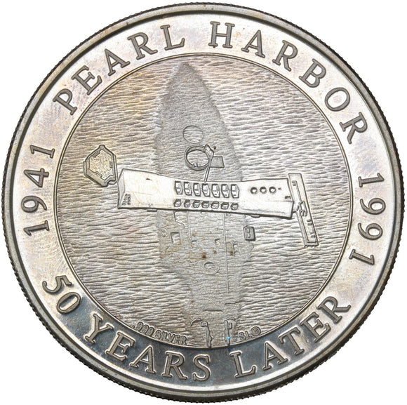 1 oz - 1991 - Pearl Harbor 50 Years Later 1941 1991 - Fine Silver