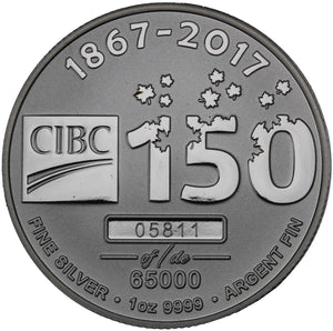 1 oz - 2017 - CIBC 150th Birthday - Fine Silver