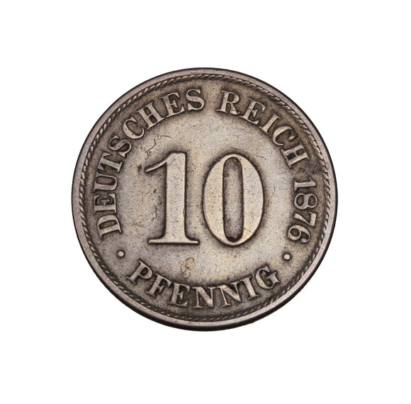 1876 - Germany - 10 Pfennig - EF40