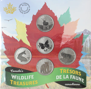 2019 - Canada - Canada's Wildlife Treasures - 5 Coin Set