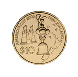 2002 - New Zealand - $10 - America's Cup 2003 - Gold Plated - BU