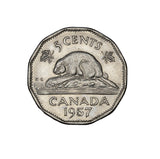 1957 - Canada - 5c - Bug Tail - VF20