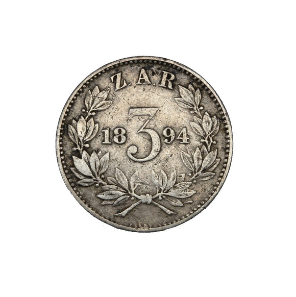 1894 - South Africa - 3 Pence - VF