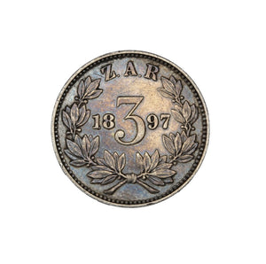 1897 - South Africa - 3 Pence - EF