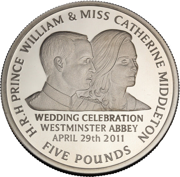 2011 - Gibraltar - 5 Pounds - H.R.H. Prince William & Miss Catherine Middleton