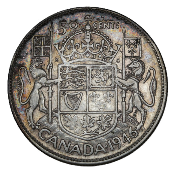 1946 - Canada - 50c - Die Crack Through 6 - Circl