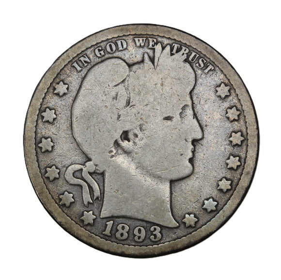 1893 S - USA - 25c - Barber - G4