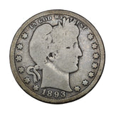1893 S - USA - 25c - Barber - G4