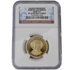 2008 - USA - $1 - S - Martin Van Buren - PF69 UC NGC