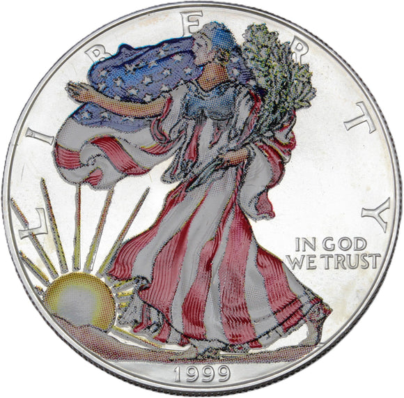 1999 - American Eagle - Coloured - Fine Silver