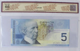 2002 - Canada - 5 Dollars - Jenkins / Dodge - 3 Digit Radar - GEM UNC 65 BCS - HNU2151512