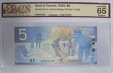2002 - Canada - 5 Dollars - Jenkins / Dodge - 4 Digit Radar - GEM UNC 65 BCS - HNS8265628