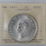 1937 - Canada - $1 - MS64 ICCS - XQU 947