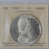 1966 - Canada - $1 - Large Beads - MS65 ICCS - XQU 961