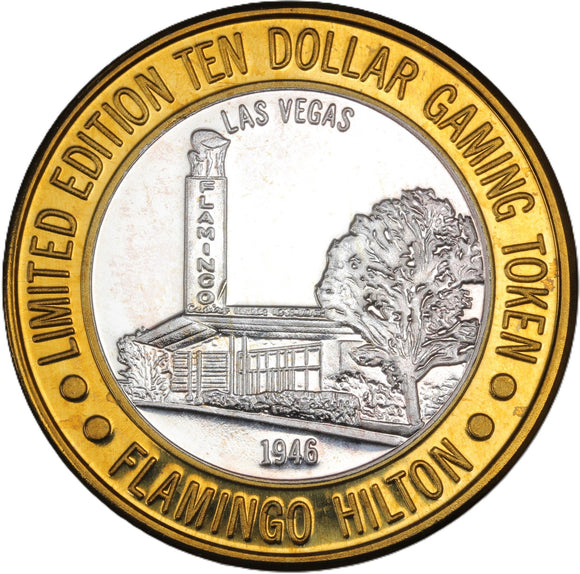 Casino Gaming Token - 10 Dollars - Flamingo Hilton - 1946