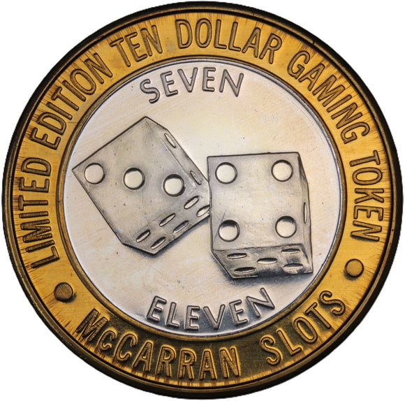 Casino Gaming Token - 10 Dollars - McCarran Slots - Seven Eleven