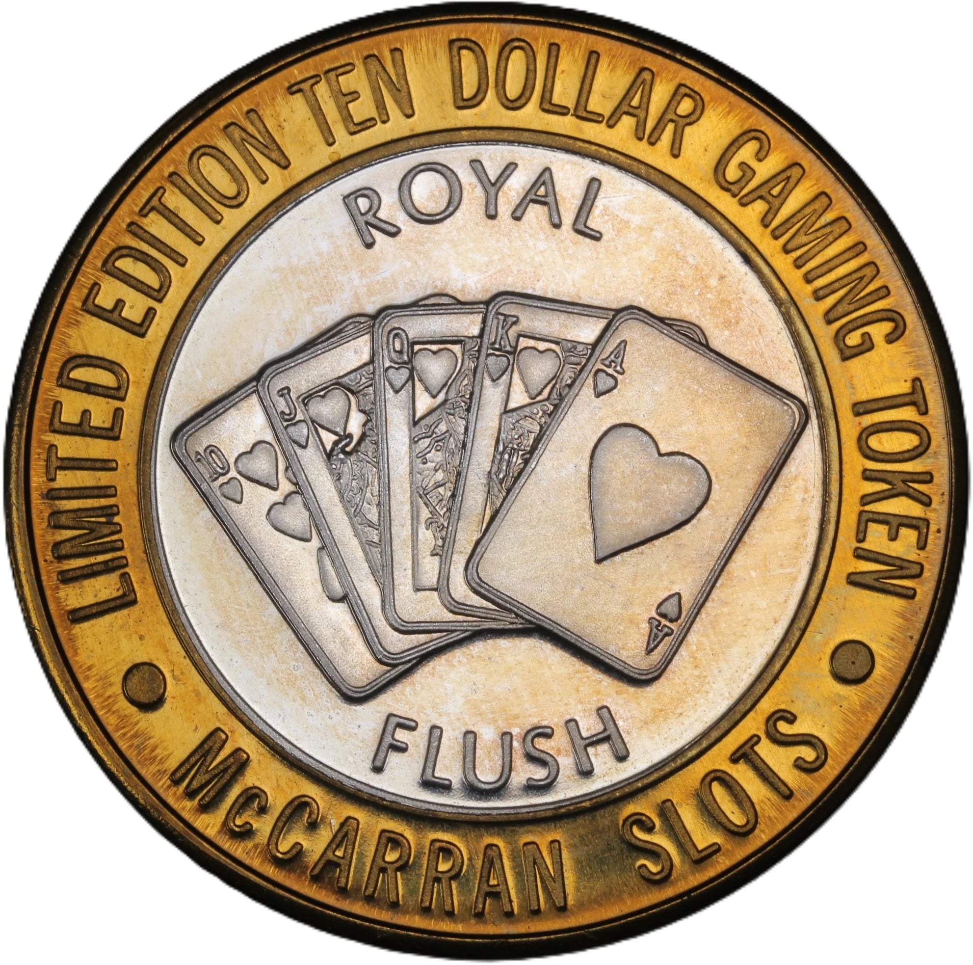 Gaming Token - 10 Dollars - McCarran Slots - Royal Flush – MK Coins