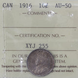 1916 - Canada - 10c - AU50 ICCS - XYJ 255
