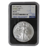 2021 - USA - $1 - Heraldic Eagle T-1 First Releases - MS70 NGC