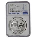2025 - Niue - 2 Dollars - Princess Leia & R2-D2 - MS70 NGC