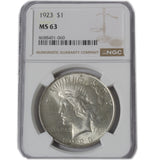 1923 - USA - $1 - Peace Dollar - MS63 NGC