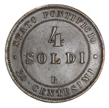 1867 - Italian States Papal Sates - 4 Soldi - EF40